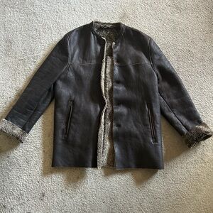 Men's Brown Shearling Jacket